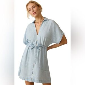 FAHERTY Tried & True Chambray Oakley Dress Arctic Sea Wash Size Large NWT $178